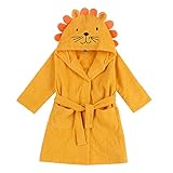 Chicco Bademantel aus weichem Schaumstoff, in Form von Löwe, bunt und lustig, mit zwei bequemen Taschen und praktischem Gürtel, 24 Monate+, Orange
