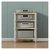 Robustes Audio-Regal mit 4 Ebenen, moderner Stereo-Ständer für Wohnzimmer, Medienturm, Regale für Heimkino, Audio-Komponenten, platzsparendes Design für kleine Räume