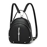Miss Lulu Damen Handtasche Mini Rucksack Kleiner Eleganter Cityrucksack für Frauen Leichter Reiserucksack mit Abnehmbarem Riemen und 4 Reißverschlusstaschen