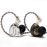 LINSOUL KZ ZS10 Pro, 4BA+1DD 5 Treiber In-Ear-Monitor, HiFi Kabelgebundene Ohrhörer, Gaming-Kopfhörer, Hybrid IEM Kopfhörer, 2-poliges abnehmbares Kabel (Mit Mic,Schwarz)