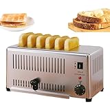 DDNGEJ Kommerzieller Toaster, 6-Scheiben-Waffeltoaster, Brotbackautomat mit herausnehmbarer Krümelschublade, Edelstahl-Toaster für die Arbeitsplatte, für Restaurants,