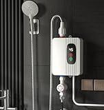 Elektrischer Durchlauferhitzer, Dusche, tanklos, Warmwasser, 3500 W, Durchlauferhitzer, Schlauchhalterung für Badezimmer