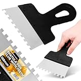 Fliesenkelle 150 mm 8x8 mm Edelstahl Zahnkelle Zahnspachtel Spachtel Glättekelle Zahntraufel Zahnglätter Fliesenkelle Putzkelle Kelle Zahnglättekelle Edelstahlkelle