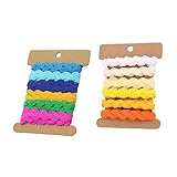 Amosfun 2 Stücke Rick Rack Trim Bänder Welle Biegung Fransen Trim Nähband Zick Zack Band Für DIY Wickelband Party Dekoration 8Mm