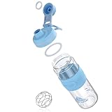 PZMLOASN Protein Shaker sportgetränke- für super cremige Fitness Eiweiß Shaker 650ml - Langlebiger, Auslaufsicherer, gym shaker BPA-frei (Blau, 650ML)