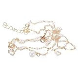 BESPORTBLE Damen Perlenkette Goldene Layer Halskette Schmuck für Frauen mit Perlenanhänger Trendige Mehrlagige Kette für Verschiedene Anlässe Komfortabel