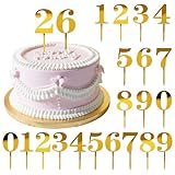 20 Stück Zahlen 0-9 Cake Topper,Acryl Happy Birthday Tortendeko,Cake Topper Geburtstag Gold,Personalisiert Kuchen Toppers für Geburtstagsfeiern Jeden Alters Hochzeitsparty