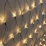 Meisterhome® LED Lichternetz 240 LEDs Warmweiß 3x3m für Außen und Innen – Weihnachtsbeleuchtung für Büsche, Garten, Lichtervorhang und Festliche Dekoration