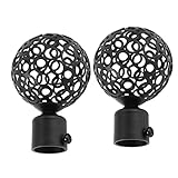 ECESLENT Gardinenstange Endstück Kugel Gardinenendstücke Metall Endknopf Zylindrische Endkappe Gardinen Endstücke Vorhangstange Endknopf für 22mm Vorhang Römische Stangen(2 Stücke)