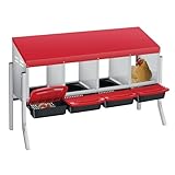 Legenester für Hühner, 4 Abteile Hühnernest Abrollnest mit Lüftungslöchern & Auffangschale, Erschafft Einen Sicheren Sammelbereich für Gelegte Eier, Hühnernester leichte Reinigung mit Metallbeinen - C