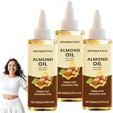 Mandelöl für Haut und Haar, natürliche Feuchtigkeitspflege für Gesicht, Körper und Nägel, Feuchtigkeitsspendendes Öl für trockene Haut, Anti-Aging und Körpermassage, stärkt Haar und Nägel (3pcs)
