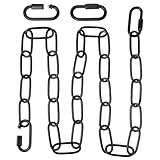 0.9m Stahlkette, Edelstahl Kette Mit 2 Sperren, Kette Schwarz, Metallkette Zum Aufhängen, Gliederkette Zum Anschluss Verschiedener Lampen, Käfigleuchten, Deckenleuchten, Kronleuchter Usw