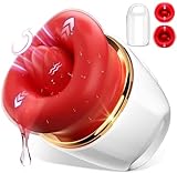 Qhysin Big Mund Sauger Vibrator Sexspielzeug für Frauen mit 10 Vibrations+Lecken+360°Zungen Rotierende+Saugmodi für Klitoris Nippel Stimulator 4 in 1 G-Punkt Vibration Erotik Sex Spielzeug für Paare