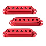 SECFOU 3 Stück Teiliges Rote Metall Pickup Schutzabdeckungen Kompatibel Gitarren Langlebiger Kratzfester Schutz für Single coil Tonabnehmer Zubehör