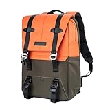 GIYXHU Kameratasche Kamerarucksack, wasserdichte Kameratasche, 20 l, großes Fassungsvermögen, mit 15,6-Zoll-Laptopfach, Stativhalter, Regenschutz(Orange)