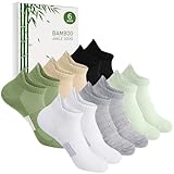 Blu Ninfee Bambus Sneaker Socken Damen 35-38, Sneakersocken Atmungsaktive Sportsocken, Laufsocken, Geschenke für Frauen, Kurze Damensocken Sommer, 6Paar, Mehrfarbig