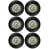 Thlevel Mini Digital Hygrometer Thermometer Temperatur Luftfeuchtigkeitmessgerät für Innenraum Gewächshaus Wohnzimmer 6 Stücke