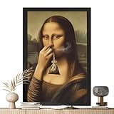 Badezimmer Kunst Nase Zuhalten - Humorvoll Skurril Lustig Vintage Klo Gemälde - Toilettenbild Druck Wanddekoration | Für Büro Zuhause Wohnheim Wohnung Und Gästebad