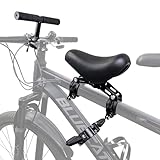 Alaxciax Vorne Montierte Fahrradsitze Für Kinder, Mountainbike Kindersitz Kinderfahrradsitz Lenker Fußpedale Set Geeignet Für MTB Stadt Fahrräder Eltern-Kind-Radfahren (Schwarz)