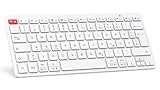 OMOTON Bluetooth-Tastatur-iPad, Kabellose Tablet Tastatur Kompakte Mini-Reise für iPad Air/Pro/Mini/10.9/10.2/9.7/iPhone/Samsung/Android/Windows, QWERTZ, Ultra-dünn, Weiß
