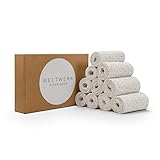 WELTWERK® Gipsbinden für Gipsabdruck Babybauch (10er-Set Weiß) Gips Abdruck Binden zum Basteln - schnelltrocknend, inkl. E-Book mit Anleitung und Bastelideen