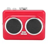 banapoy Kassettenspieler, Tragbarer Kassetten-zu-MP3-Konverter mit Integriertem Lautsprecher und USB-Digitalaufnahme, für Kopfhörer, Ohrhörer, Autolautsprecher über 3,5 Mm AUX (Rot)