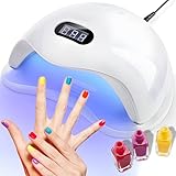 Retoo 48W Nageltrockner mit Timer, LCD Display, Sensor, Infrarot, LED UV Lampe für Nägel, Nagellampe, Aushärtungswerkzeug für Finger/Zehennagel Gel, Gelnägel,