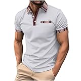 KOG Poloshirts für Herren Polohemd Kurzarm Kleidung Einfarbig Freizeitshirt Retro Baumwolle Streetwear Warehouse Deals Angebote Männer Tops Leicht Wandershirt Junge Mode Top Gutschein Weiß 3XL