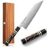 HEZHEN Kiritsuke Messer aus Japanisches ZDP-189 Pulverstahl, Damaststahl Kochmesser Bunka Messer, Damast Küchenmesser Profi Chefmesser, Achteckiger Griff aus Harz