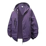 SUPTTING Herren Windjacke mit Kapuze leicht, Übergangsjacke & Outdoorjacke mit Reißverschluss, funktionale Sportjacke mit Taschen, atmungsaktive Regenjacke für Männer