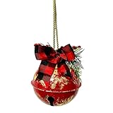 Riesige Weihnachtsglocken - Vintage Weihnachtsdekoration mit Schleife - Yard Metal Jingle Ornamente - für Winterurlaub Outdoor Garten Hof Party Winter