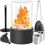 Cisivis Bioethanol Tischkamin Premium Tischfeuer | Regulierbarer Ethanol Kamin | Tischkamin Ethanol | Bio Ethanol Tischfeuer Outdoor & Indoor | Ethanol Tischkamin, Schwarz