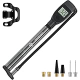 Tiakia Hochdruck Dämpferpumpe mit Digitaler Manometer 320PSI – Tragbare Fahrradpumpe für Schrader/Presta, DH, MTB, Rennrad