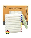 HEIMSTEDT® Bambus Tücher Bunt (10er Pack) - nachhaltige Bambus Putztücher für streifenfreie Reinigung auf Allen Oberflächen
