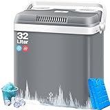 KESSER® Kühlbox Thermobox 32Liter | Thermo-Elektrische Kühlbox | KÜHLT und WÄRMT | 12 & 230V | Thermobox für Auto, Boot & Camping | Mini-Kühlschrank mit ECO & MAX Modus | inkl. Kühlakkus