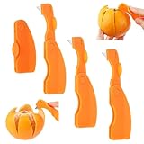 GEEHUA 3 Stück Orangenschäler, Leicht zu öffnen Schnellschäler aus Metallklinge, Faltbares Schälgerät für Küche Obst Gemüse Zitrusfrüchte Drachenfrüchte Zitrone Granatapfel Obstschälwerkzeug