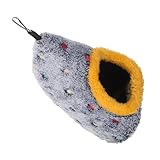 DIYEAH Warmes Vogelnest Hängematte mit Tupfenmuster Gepolstertes Eiförmiges Papageienbett für Wellensittiche und Nymphensittiche Weiche Pflegeleichte Winterhöhle für Käfig Isolierende