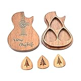 SueaLe Plektrum-Box aus Holz Plektren-Etui mit empfindlichen Oberflächen Plektrum-Behälter für Gitarristen Musikliebhaber mit 3 Plektren Plektrum-Aufbewahrungsbox Plektrum-Box Plektrum-Halter