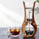 Cold Brew Coffee Tower, Ice Drip Coffee Maker, Mit Doppelventil - Langsame Tropftechnologie, Holzständer, 600 Ml Großer Kapazität, Cold Brew Tropfturm Für Home Office