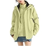 Dyhxuan Damen 3in 1 Jacke mit Fleecejacke Wasserdichte Regenjacke Winddicht Warm Winterjacke Doppeljacke Funktionsjacke mit Kapuze Herbst Winter Softshelljacke Übergangsjacke
