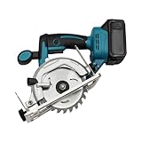Akku-Handkreissäge Drahtloses Kreissäge mit 4,0Ah Lithium-Batterie und Ladegerät,45°, 4000RPM,Säge 125 mm,Bürstenlose Mini-Kreissäge Handkreissäge