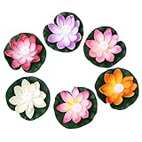 UNbit Krathong Laterne LED Fashion 6 Stück Solarleuchten for den Außenbereich, dekorative Solarleuchten for den Außenbereich, dekorative LED-Dekoration, beleuchtete Poolkugeln, schwimmende Lichter for
