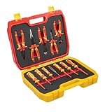 HÖGERT TECHNIK - Elektriker Werkzeug Set, isolierter 1000V Werkzeugsatz, Schraubendreher, Zangen, Spannungsprüfer, Praktischer Kunststoffkoffer, Werkzeuge in verschiedenen Größen