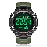 CIVO Herrenuhr Digital Militär Armbanduhr: LED Groß Ziffernblatt Army Grün Uhren fur Herren - Wasserdicht Digitaluhr mit Stoppuhr Wecker