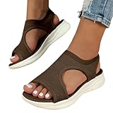 Breite Schuhe Damen Orthopädisch, Orthopädische Sandalen Damen Sommer Breite Füße Hausschuhe Schlappen Slides Offene Schuhe mit Fussbett Bequem Sommerschuhe Sport Barfuss Pantoletten Plateau Slipper