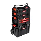 XL Werkzeugtrolley, Werkstattkoffer Set, Werkstattwagen Set aus'Q-Brick' Serie mit viel Zubehör! B x T x H in cm: 53 x 38 x 98 cm ! Der mobile Alleskönner - Privat & Gewerbe (SET 9)