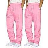 Gefomuofe 2PC Baumwoll Jogginghose Herren Stretch Tapered fit Baggy Stretch Jogginghose Casual Sporthose Komfortabler Sweatpants Lang Laufhose Baumwoll Sweatpants