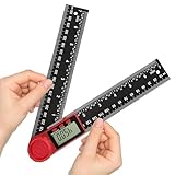 flintronic Winkelmesser Digital, 2 in 1 Digitaler Winkelmesser mit LCD Anzeige, 360° Winkel Messen, Hold und Feststell Funktion, für Holzbearbeitung Messung, Konstruktionsreparaturen, 400MM