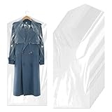 Kunststoff Anzugtasche, 30 Stück Transparente Hängen Kleidersäcke, Transparente Kleidersäcke, Hängende Kleider Schutzhülle, Staubdichter Kleiderschutz für Anzüge Kleider Sakkos Hemden(60x140cm)