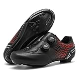 YIENHUI Fahrradschuhe Für Herren Und Damen Sneaker Atmungsaktive Sport Outdoorschuhe rutschfeste Rennradschuhe Unisex Spin-Bike-Schuhe Für Drinnen Und Draußen-Black||Numeric_42